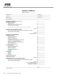 Document preview: Sample Budget Template - Pta - California