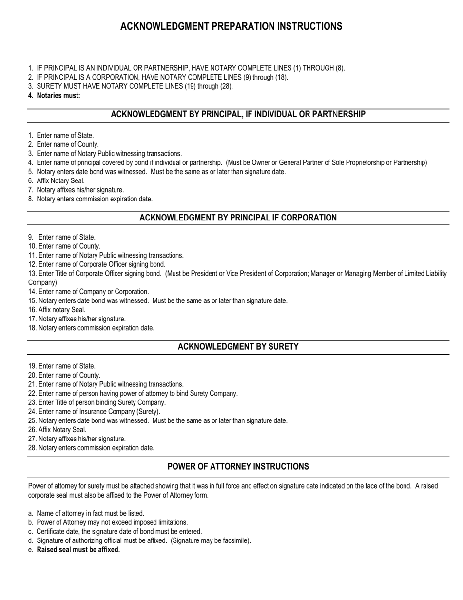 Performance Bond - West Virginia, Page 3