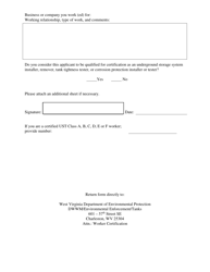 Personal Reference Form - West Virginia, Page 2