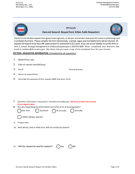 Document preview: Form B Data and Research Request Form (Non-public Requestors) - Washington, D.C.