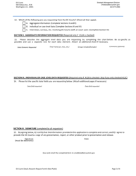 Form B Data and Research Request Form (Non-public Requestors) - Washington, D.C., Page 2