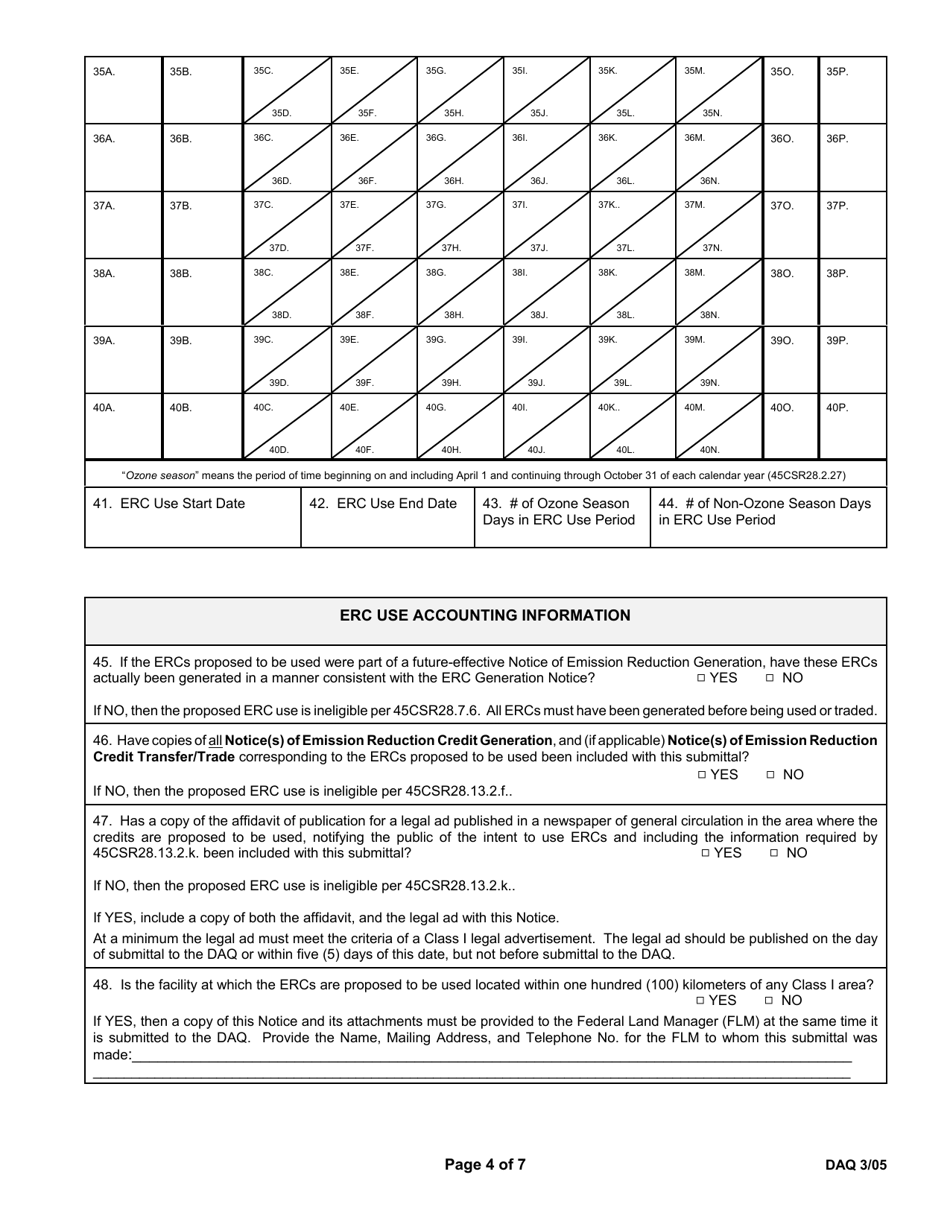 Notice of Emission Reduction Credit Use or Retirement - West Virginia, Page 4