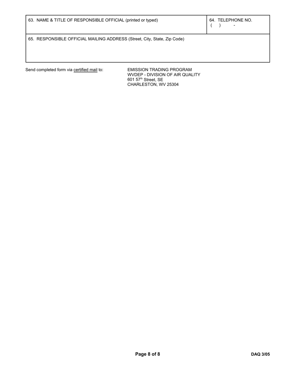Notice of Emission Reduction Credit Use or Retirement - West Virginia, Page 8