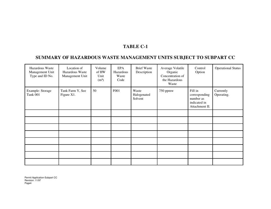 Subpart Part B Hazardous Waste Permit Application - Tanks, Containers and Surface Impoundments - West Virginia, Page 4