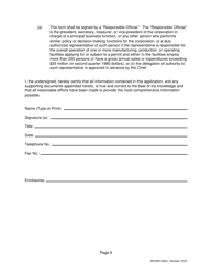 Application for an Emergency Permit to Construct and Operate a Hazardous Waste Treatment, Storage, and Disposal Facility - West Virginia, Page 6