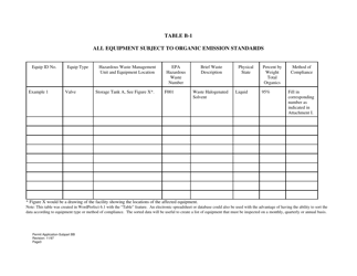 Subpart BB Part B Hazardous Waste Permit Application - Equipment - West Virginia, Page 3