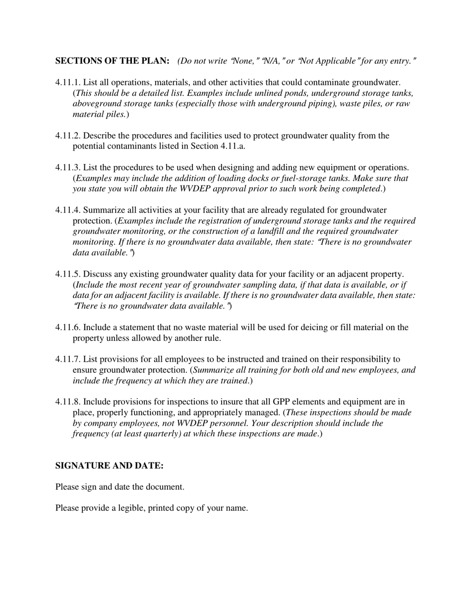 Small Business Groundwater Protection Plan - West Virginia, Page 2