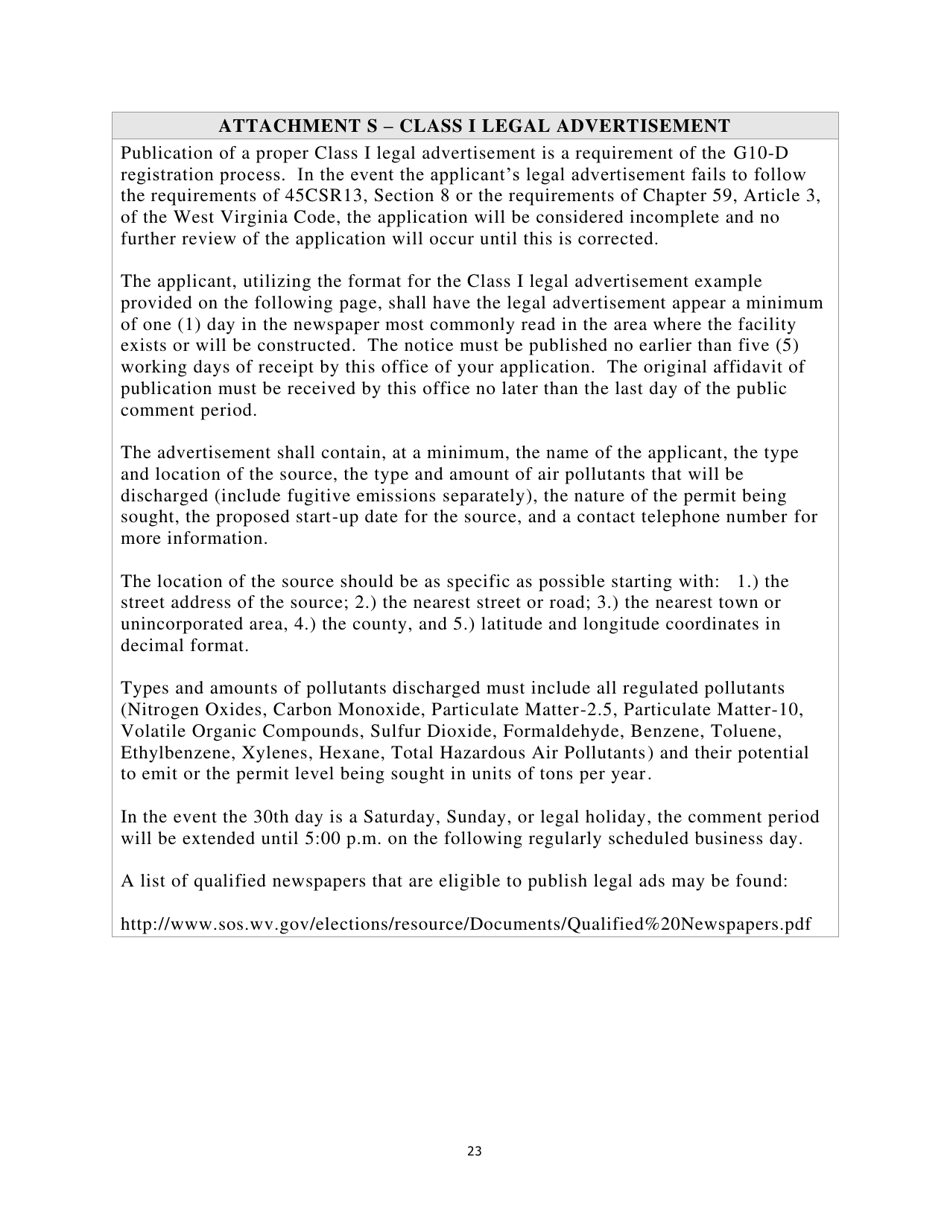 G10-d General Permit Registration Application - West Virginia, Page 23