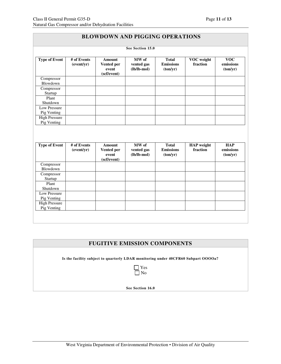 Class II General Permit G35-d Registration - West Virginia, Page 11