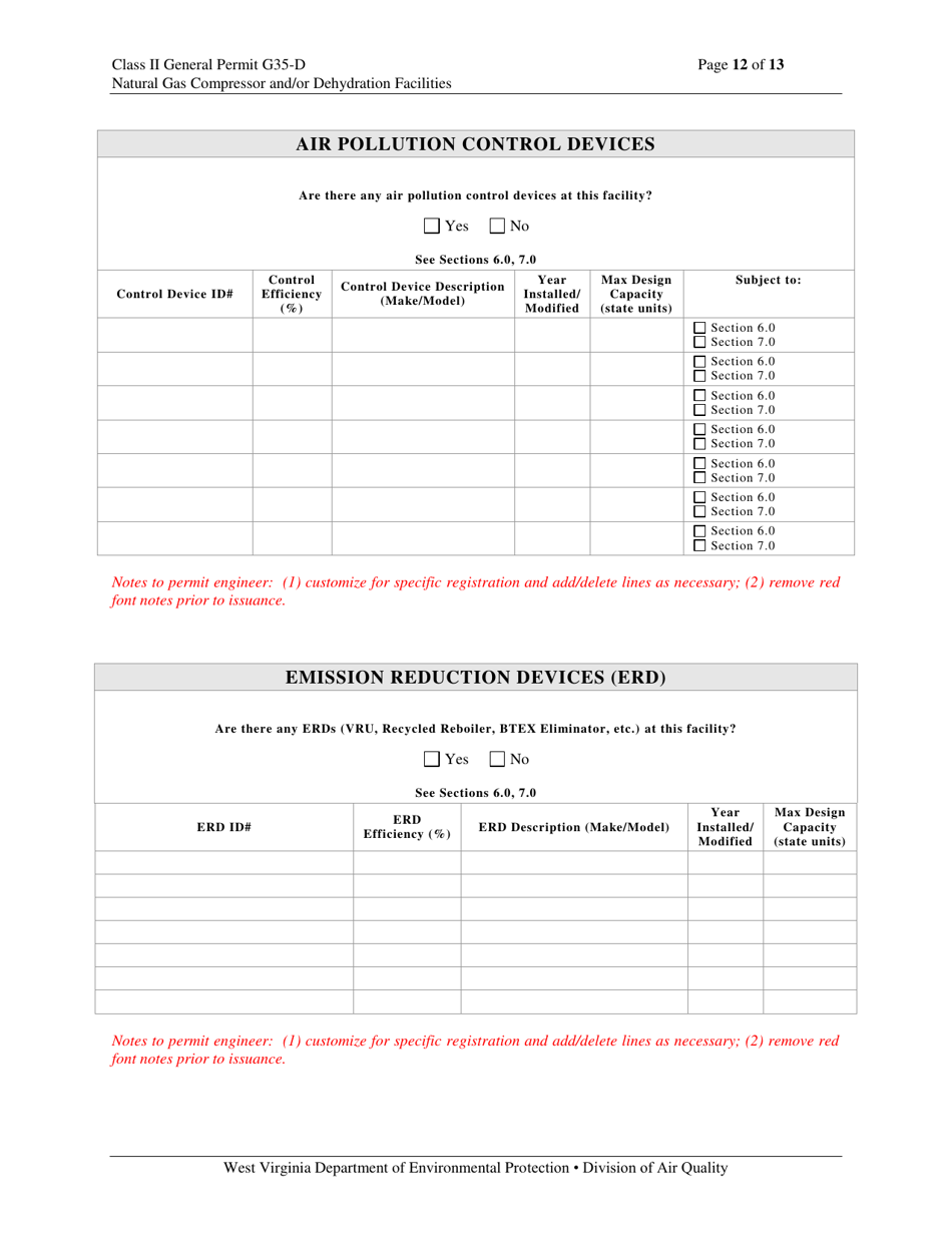 Class II General Permit G35-d Registration - West Virginia, Page 12