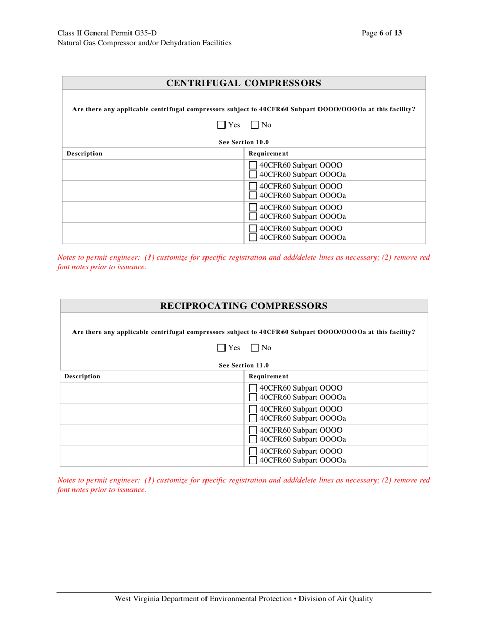 Class II General Permit G35-d Registration - West Virginia, Page 6