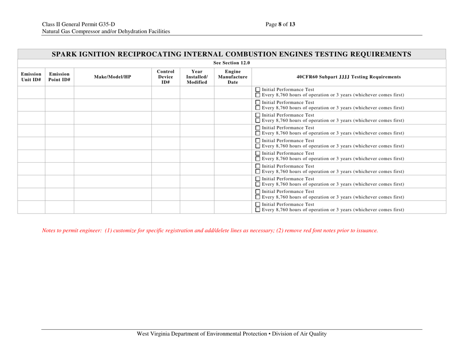 Class II General Permit G35-d Registration - West Virginia, Page 8