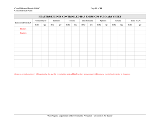 Class II General Permit G50-c Registration - West Virginia, Page 11