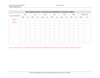 Class II General Permit G20-c Registration - West Virginia, Page 11