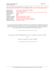 Class II General Permit G20-c Registration - West Virginia, Page 2