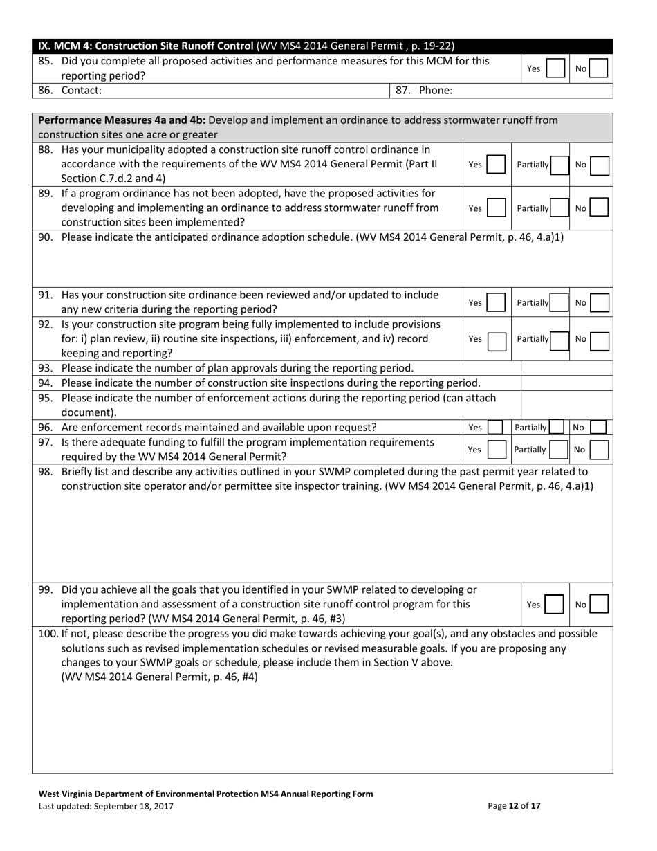 West Virginia Ms4 Annual Report Form - Fill Out, Sign Online and ...