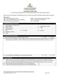 Ms4 Annual Report Form - West Virginia