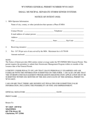 Document preview: Ms4 Notice of Intent (Noi) - West Virginia