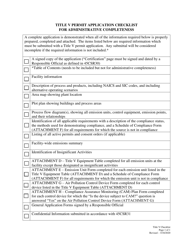Document preview: Title V Permit Application Checklist for Administrative Completeness - West Virginia