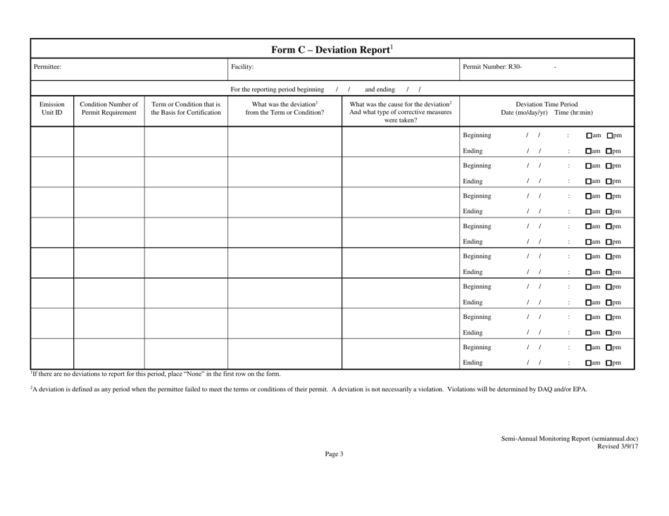 Title V Operating Permit Semi-annual Monitoring Report - West Virginia, Page 3