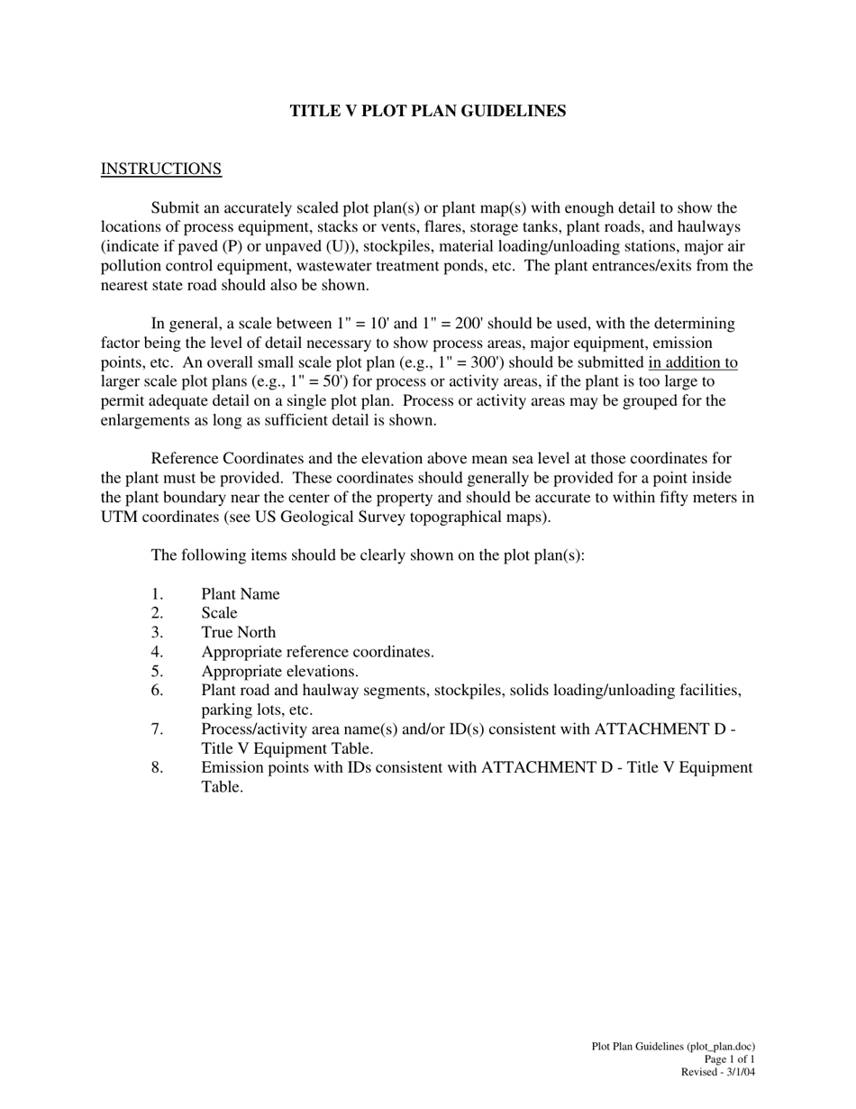 Title V Plot Plan Guidelines - West Virginia, Page 1