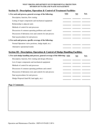 Operation and Maintenance Manual Review Checklist - West Virginia, Page 2