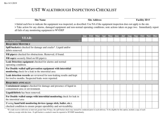 Ust Walkthrough Inspections Checklist - West Virginia