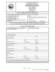 Title V Permit Revision Application - West Virginia