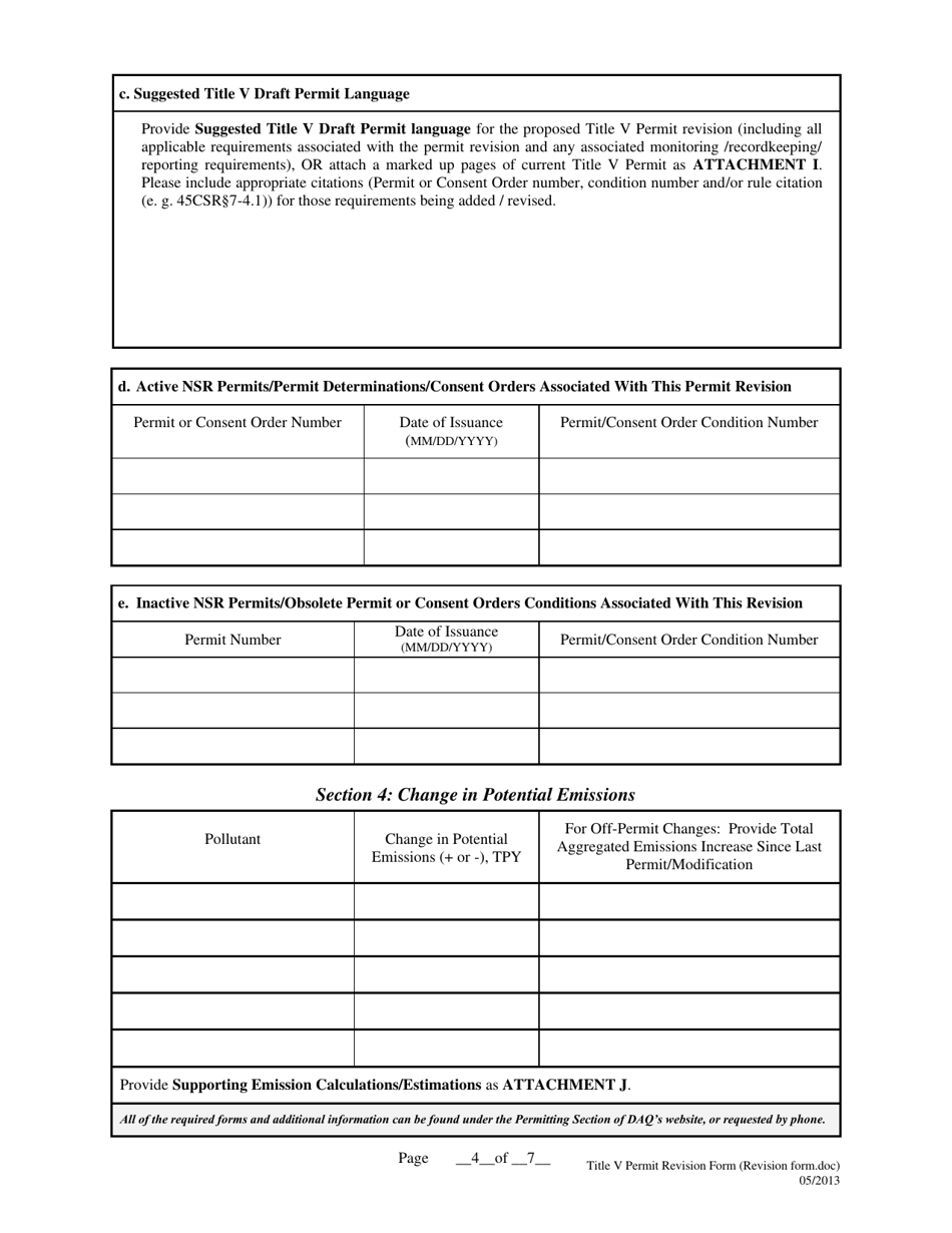 Title V Permit Revision Application - West Virginia, Page 4