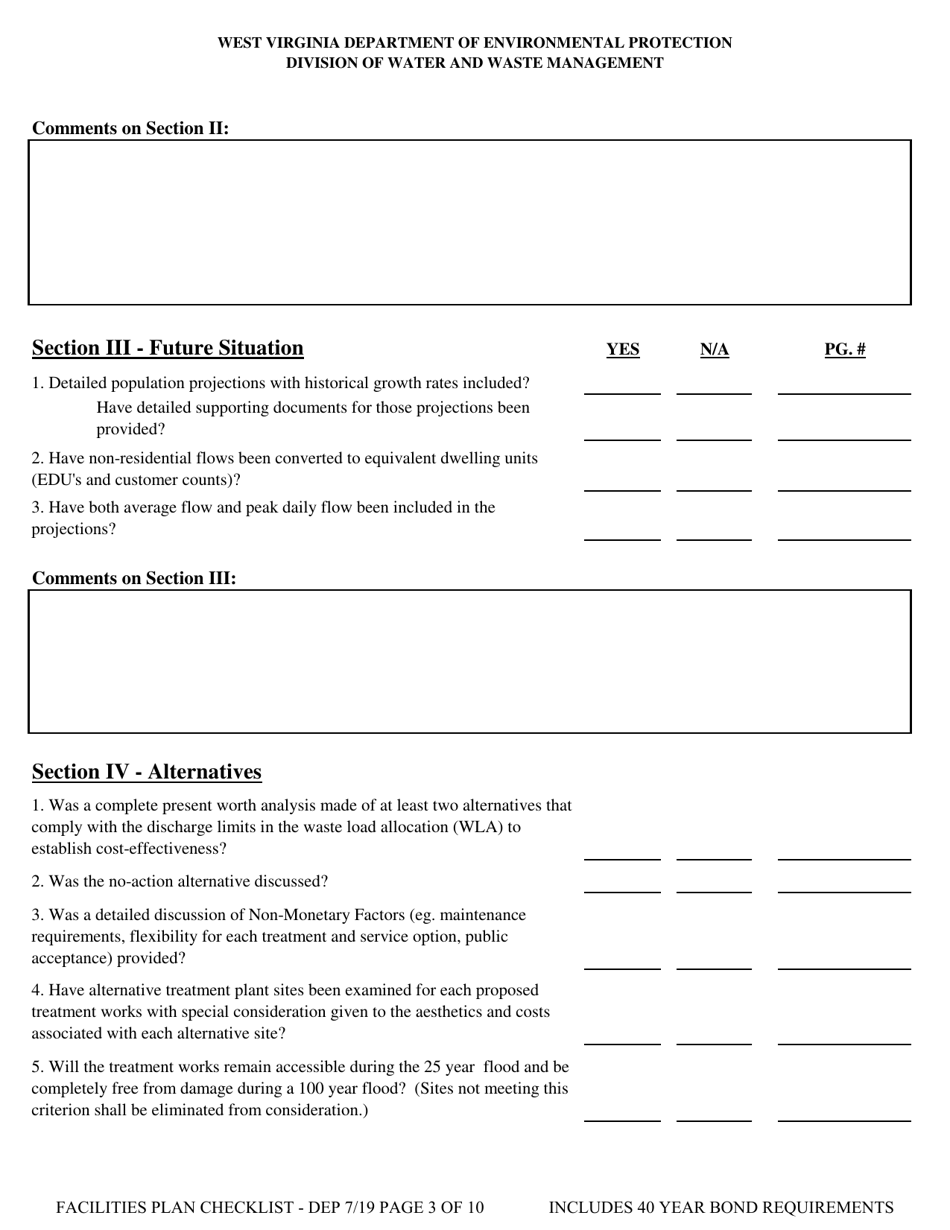 Facilities Plan Checklist - West Virginia, Page 3