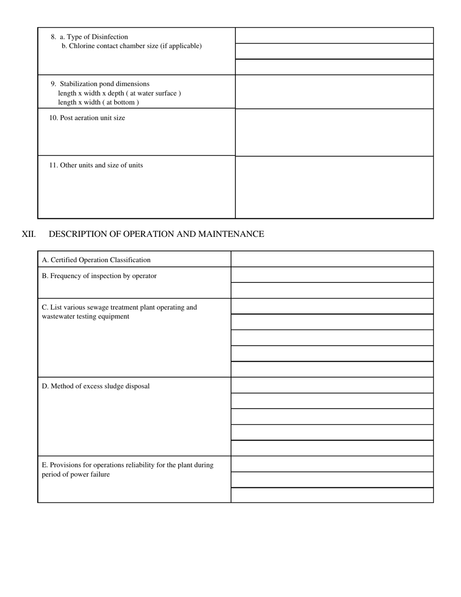 Form SJ Npdes Sewage Application for Permits - West Virginia, Page 5