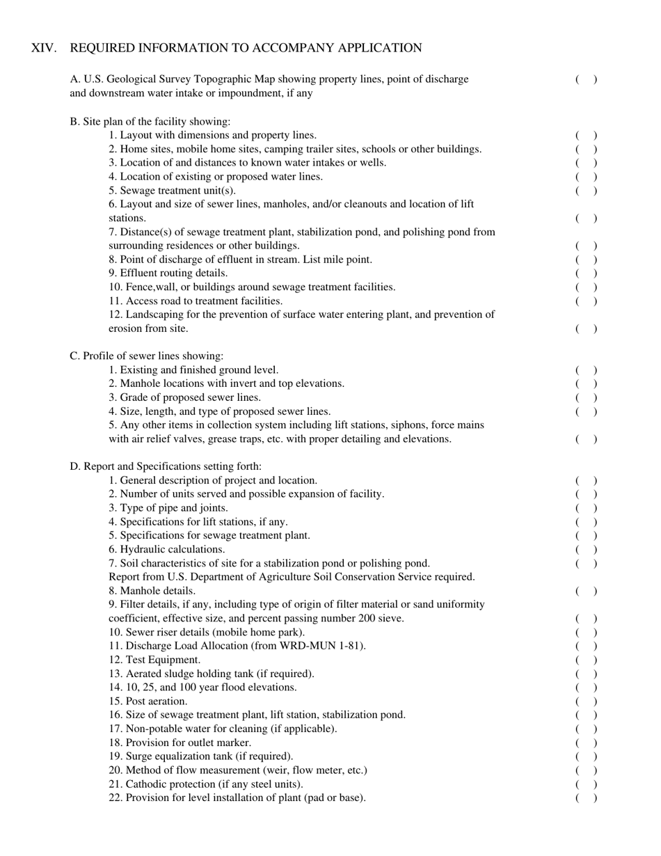 Form SJ Npdes Sewage Application for Permits - West Virginia, Page 7
