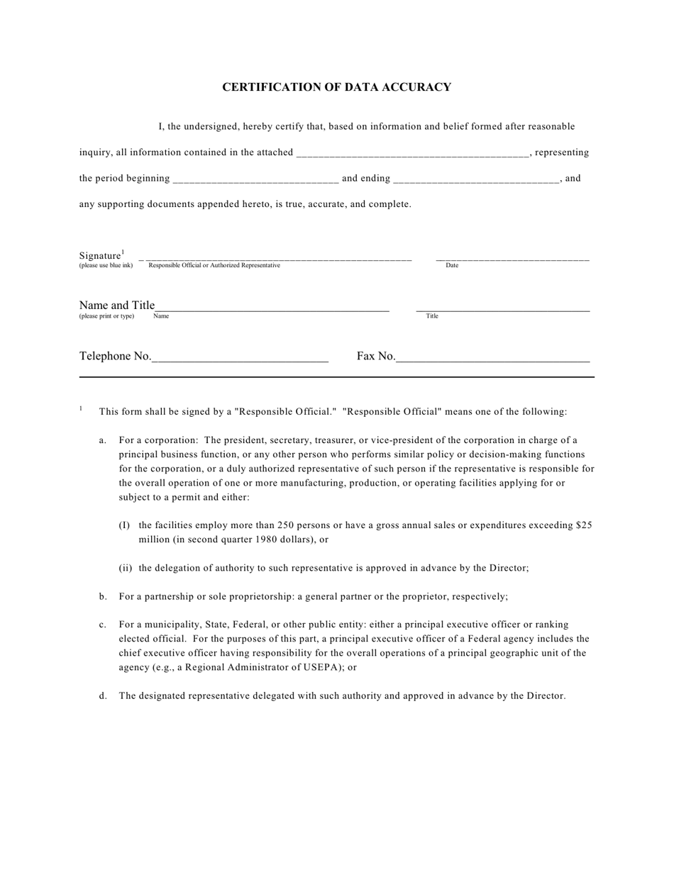 Stack Tests Certification Form - West Virginia, Page 1