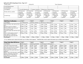 Spill and Overfill Testing Report Form - West Virginia, Page 2