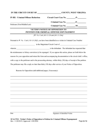 Form SCA-C912 Victim&#039;s Notice of Opposition to Petition for Criminal Offense Expungement - West Virginia, Page 2