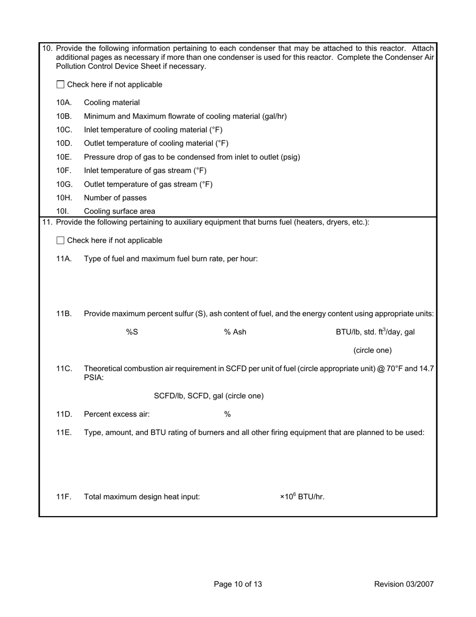 Attachment L Emissions Unit Data Sheet Chemical Process - West Virginia, Page 10