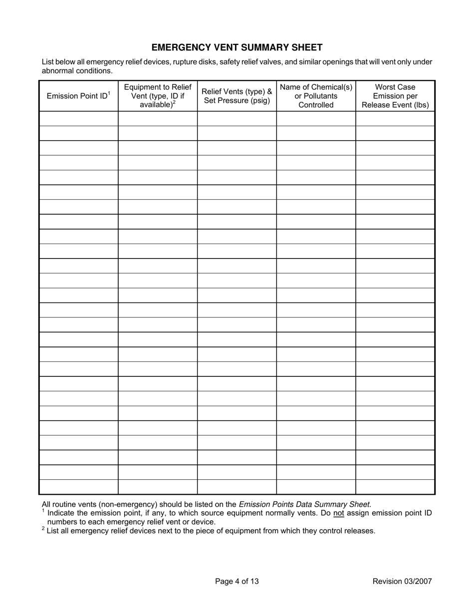 Attachment L Emissions Unit Data Sheet Chemical Process - West Virginia, Page 4