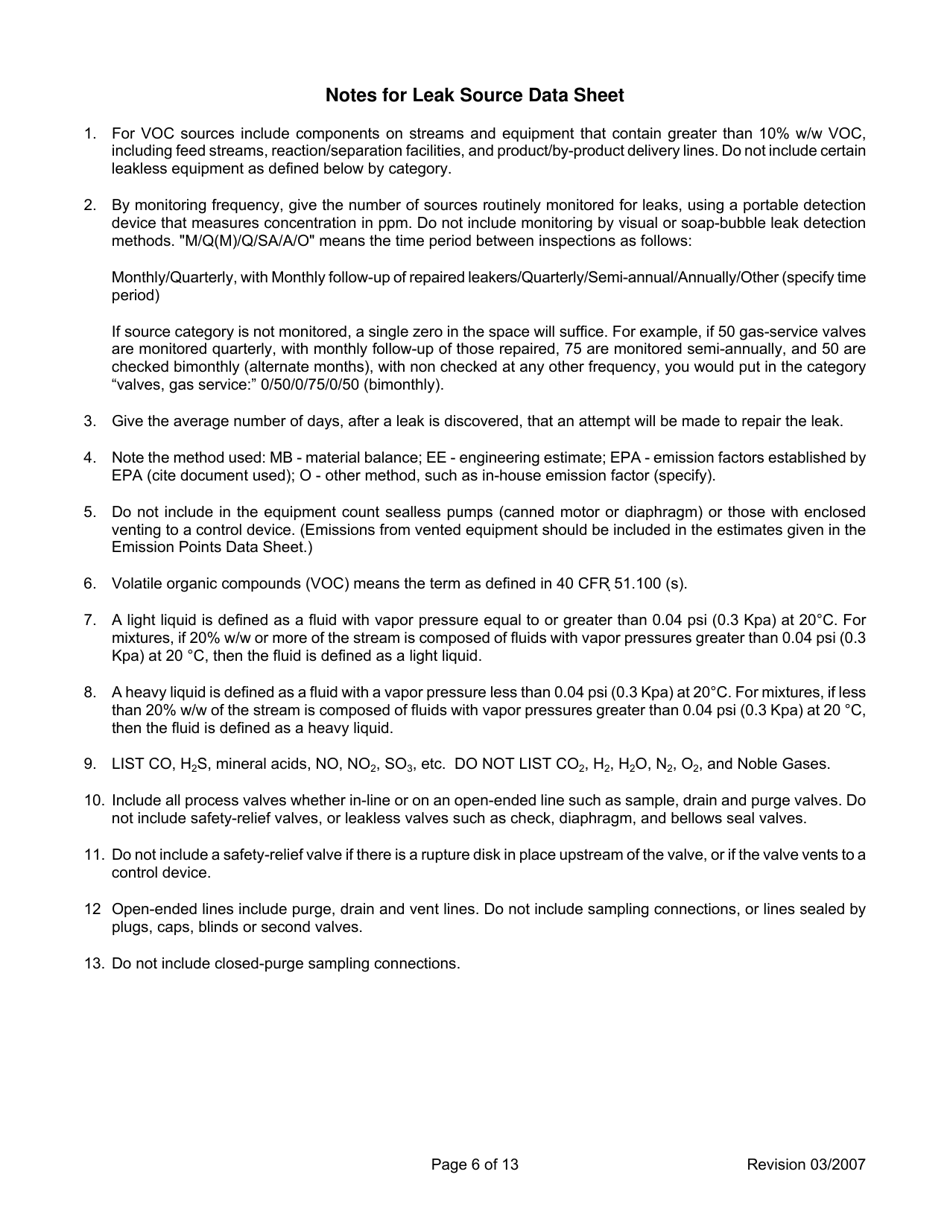 Attachment L Emissions Unit Data Sheet Chemical Process - West Virginia, Page 6
