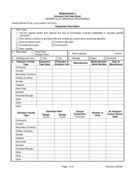 Document preview: Attachment L Emission Unit Data Sheet (Nonmetallic Minerals Processing) - West Virginia