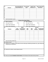 Attachment M Air Pollution Control Device Sheet (Condenser System) - West Virginia, Page 2
