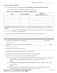 Form MPSPTOR Petition for Personal Safety Order - West Virginia, Page 2
