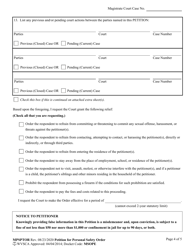Form MPSPTOR Petition for Personal Safety Order - West Virginia, Page 4