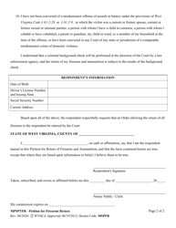 Form MPSPTFR Petition for Firearms Return - West Virginia, Page 2