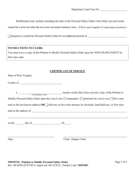 Form MPSPTM Petition to Modify Personal Safety Order - West Virginia, Page 2