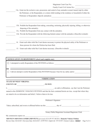 Form MDVPETN-INFO COMBO [MDVINFO] Civil Case Information Statement - Domestic Violence Cases - West Virginia, Page 9