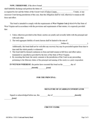 Form GC18 Bond of Guardian and/or Conservator (Cash Bond and/or Surety Bond Form) - West Virginia, Page 2