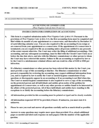 Document preview: Form GC30 Accounting of Conservator - West Virginia