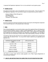 Instructions for Site Registration Application Form - General Permit for Hydrostatic Testing Water (New Pipeline) in West Virginia - West Virginia, Page 2