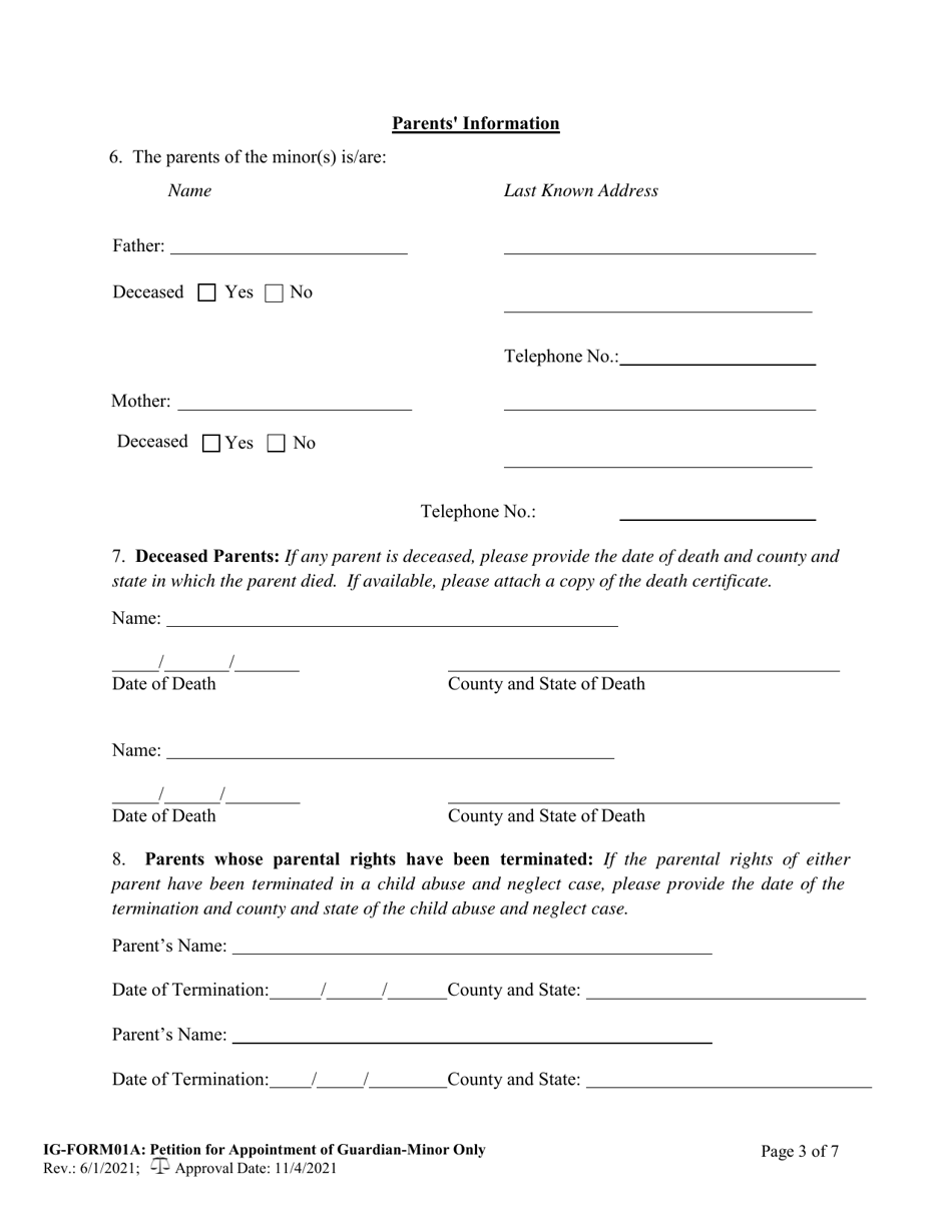 IG- Form 01A - Fill Out, Sign Online and Download Fillable PDF, West ...