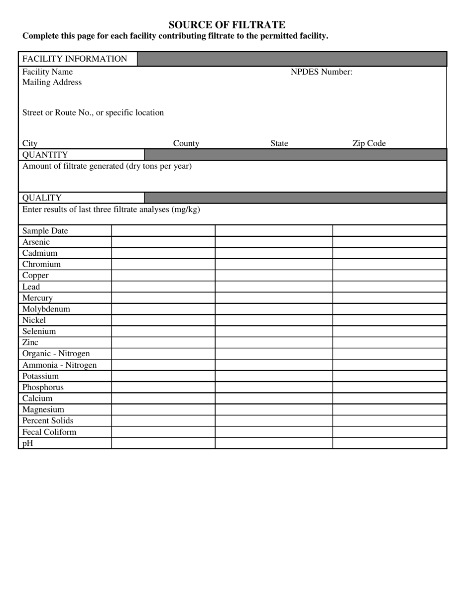 West Virginia Application for Beneficial Use of Filtrate - Fill Out ...